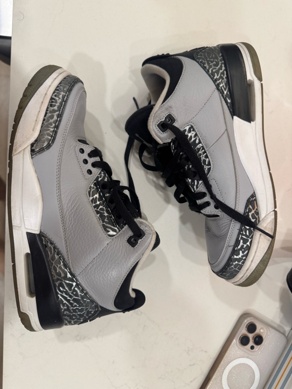 Jordan retro 3 Black and Gray Basketball Shoes